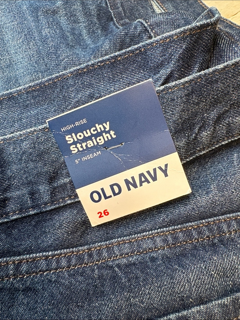 Old Navy High-Rise Slouchy Straight Blue Denim Cutoff Shorts Plus Size 26 - Picture 3 of 16